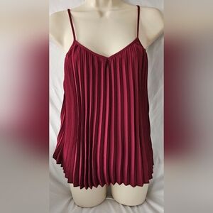 Nine West Red Pleated Camisole for Cocktail